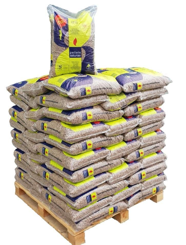 Pellet Asturias Palet 72 sacos 15 KG Certificación ENplus A1