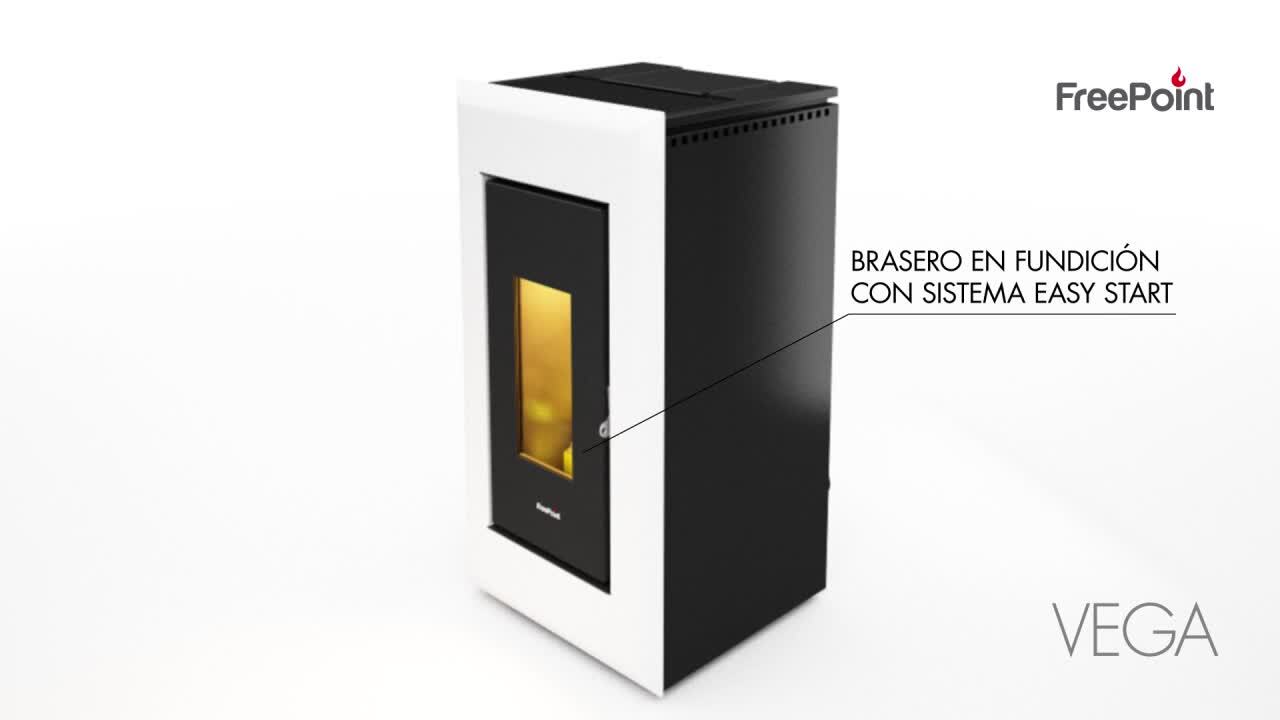 Estufa de pellet canalizable FREEPOINT Vega 10,5 kW blanco