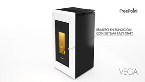 Estufa de pellet canalizable FREEPOINT Vega 10,5 kW blanco