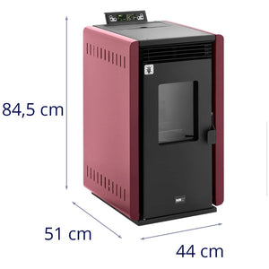 Estufa de pellets - 6 kW - para 50–150 m³ - 5 niveles - temporizador