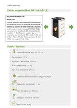 Cargar imagen en el visor de la galería, JOIMA - Estufa de Pellets sin electricidad modelo NATUR STYLE 8 kW. Funciona sin Conexion a la red Eléctrica. Color Negro
