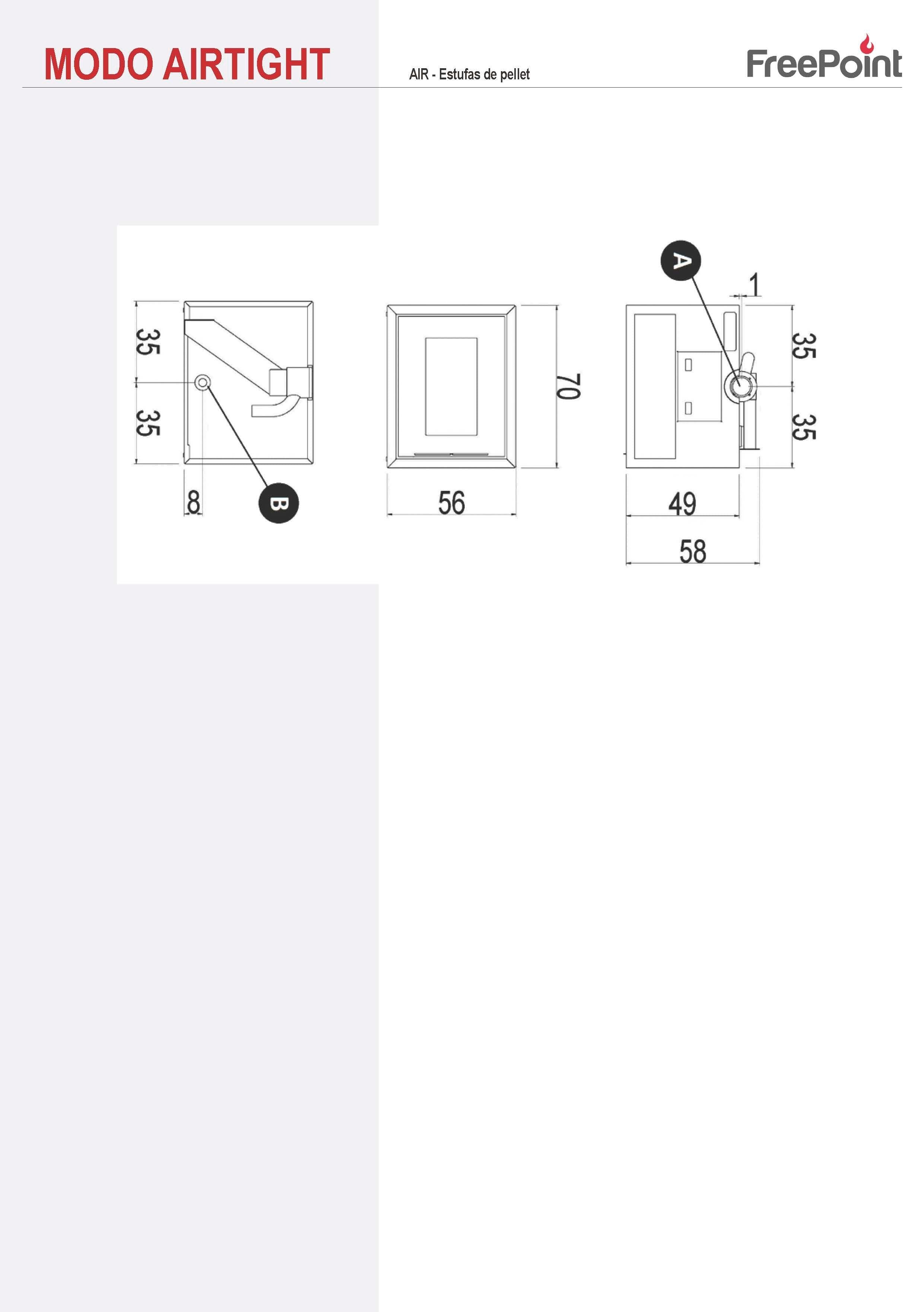 Estufa de pellet estanca FREEPOINT Modo 9.36 kW negro WIFI incluido