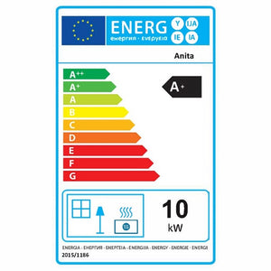 Estufa de pellets de aire Anita 10 kW Sannover Blanco + Kit de conexión humos